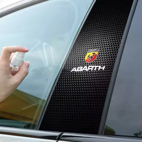 Custom Fit Abarth 500 595 695 2Pcs PET B-Pillar Decals Scratch Proof Central Pillar Stickers Auto St