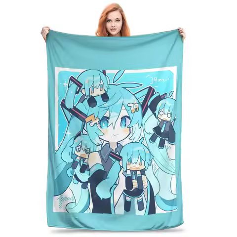 Hatsune Miku Flannel Blanket Japan Anime Awesome Throw Blanket for Home Hotel Sofa 200x150cm Bedspre