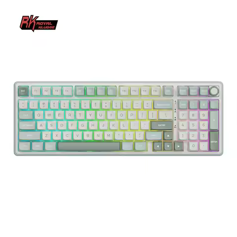 RK ROYAL KLUDGE R98Pro Pluggable Button Wired Mechanical Keyboard 98 Keys Gasket RGB Hot-swappable G