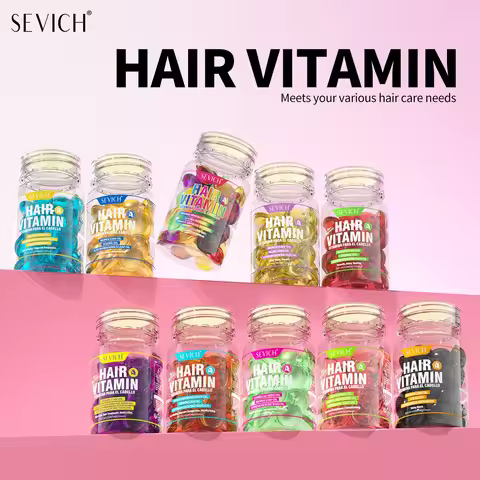 SEVICH Hair Vitamin Capsule Hair Treatment Oil Repair Damaged Hair Care Serum Nourishing Keratin Com