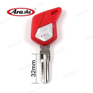 Arashi 32mm Motorcycle Uncut Blade Blank Key For MV Agusta F3 Brutale Plastic Aluminum Accessories