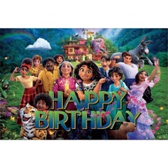 Encanto Happy Birthday Backdrop 100*150cm Magical Floral House Mirabel Encanto Birthday Background f