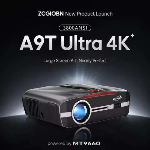 A9T 4K Home Theater Projector for Movies Native 1080P Full HD Android Auto Focus WiFi6 Smart Video B