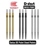 TARGET Dart Point - SWISS DS POINT BLACK/GOLD/SILVER REPLACEMENT STEEL DART POINT 3Pcs/Pack