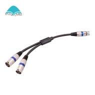3 Pin XLR Female to Dual XLR Male Y Splitter Cable, XLR Splitter Cable, Microphone Splitter Cord Aud