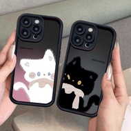 1JT 41 Cute Couple Cat Silicone Casing Samsung Galaxy S24 S23+ Plus S22 Ultra S21 5G S20 FE A51 A71 