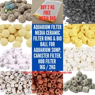 AQUARIUM Filter Media Lava Rock, Ceramic Filter Ring & Bio Ball For Aquarium Sump, Canister Filter, 