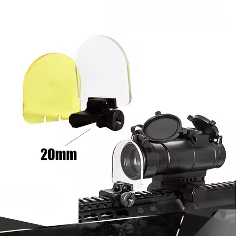 Airsoft Rifle Scope Lens Protector 20mm Rail, Sight Scope Cover Guard for Airsoft Paintball Hunting 