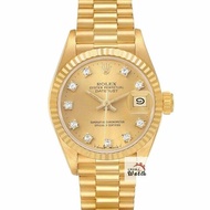 【大眾名錶】ROLEX勞力士 69178 Datejust 18K金女錶 金面十鑽 舊包台 台灣AD 大眾名錶B1202