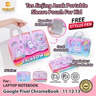 Google Pixel ChromeBook 11 12 Tas Jinjing Laptop Anak Cartoon Kid Bag