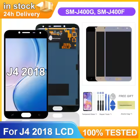 AMOLED LCD For SAMSUNG J4 2018 J400 J400M J400F J400G/DS LCD Display Touch Screen Digital Assembly F