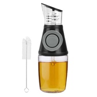 Glass Olive Oil Dispenser Oil Dispenser Bottle with Dosing Pump and Measuring Cup 250ML with Cleanin