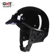 Hot Sales Korea Style Handmade Open Face Motorcycle Helmet Dot Approved Motor Casque Vintage Jet Scooter Bike Helmet Cafe Racer