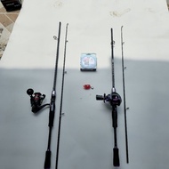 Combo 2-piece lure fishing rod (ViKing) Rainbom purple horizontal reel and stop reel fs2000 1.65m - 