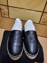全新Chanel黑色漁夫鞋