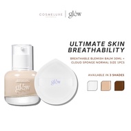 Cosmeluxe - Bundling GLOW BB Balm + Sponge 1pcs - natural & Breathable Glowing Look - FREE Normal Cl