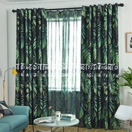 Ready Stock 1 PC  Green Tropical Rainforest 2  Shading Blackout Jarlhome 2JL282 Curtain  Ring Hook Rod  "Customizable”