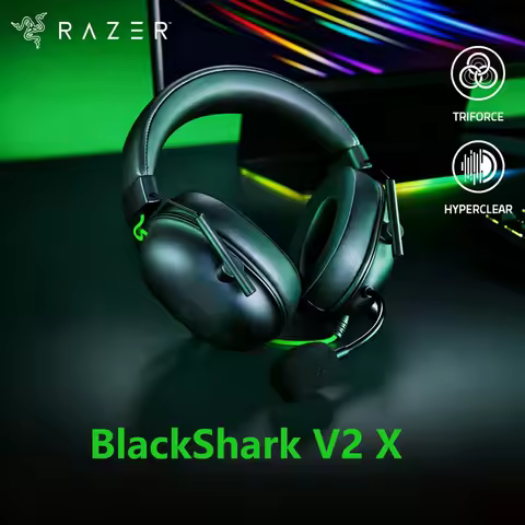 Razer BlackShark V2 X Wired Gaming Headphones 7.1 Virtual Surround Sound Headset with Microphone for