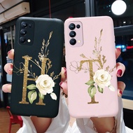 For OPPO Reno5 / OPPO Reno 5 Pro 5G Black Matte Flower Letters Phone Case For OPPO Reno 5 / OPPO Reno 5 Pro 5G Cases Soft TPU Back Cover