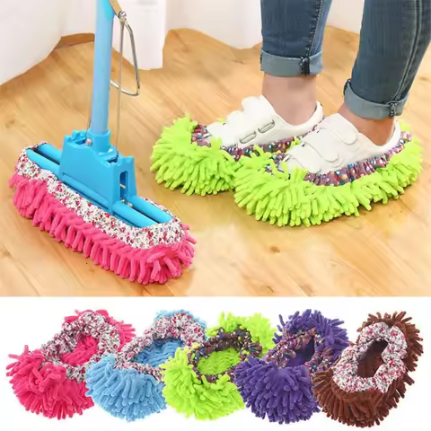 Multifunction Floor Dust Cleaning Slippers Shoes Lazy Mopping Shoes Home Floor Cleaning Micro Fiber 