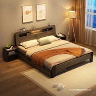 Katil kayu padu Nordic 1.8 meter, katil besar bilik tidur utama, katil double, katil hotel dan homes