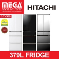 HITACHI R-HV490RS 379L MULTI-DOOR FRIDGE (3 TICKS, MADE IN JAPAN) + FREE HITACHI RICE COOKER