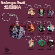 GANTUNGAN RYOMEN SUKUNA JUJUTSU KAISEN KEYCHAIN CUTE ANIME ROUND KEYCHAIN GIFT CUSTOM PRINT SEMAUMUG