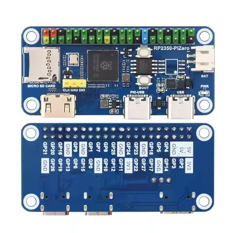RP2350-PiZero Development Board On-board RP2350B Microcontroller DVI/PIO-USB Interface