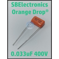 (0_0) Kapasitor Capacitor Sprague Orange Drop CDE 225p 333K-0.033 400v