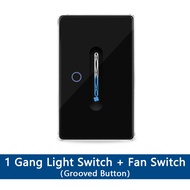 Zemismart Tuya สวิตช์ Kipas Angin Gantung Langit อัจฉริยะสวิตช์หลอดไฟสีเหลืองอ่อนตัวขัดจังหวะระบบสัม