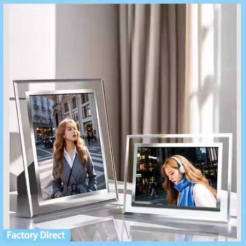 Set of 2 crystal photo frame 5 7 6 8 10 inch 7 inch creative glass custom photo free photo