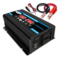 อินเวอร์เตอร์ 12V 4000W รถอินเวอร์เตอร์ เครื่องแปลงไฟดิจิตอลจอแสดงผล เครื่องแปลงไฟ 12V ถึง 220V Pure