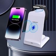 LAMJAD12 20W Qi Fast Wireless Charger Stand For iPhone 11 XR X 8 Apple Watch 3 in 1 Foldable Charging Dock Station for Samsung Huawei Airpods Pro iWatch