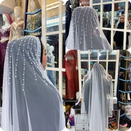 Peacock bridal veil peacock-style bridal veil/ Bridal veil/ Bridal hijab veil/ Pearl M hijab/ oval h