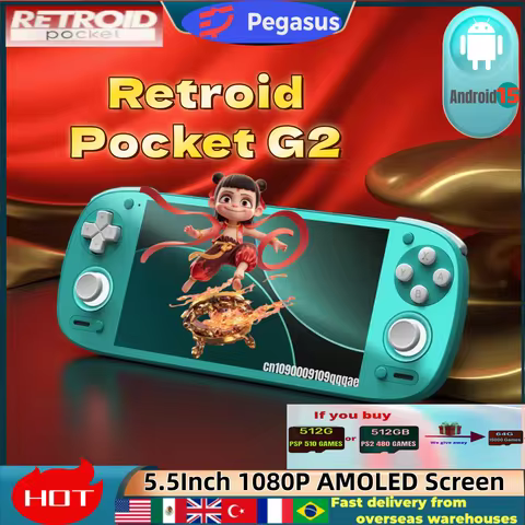 Retroid Pocket G2 Gen 2 RPG2 Retro Handheld Video Game Console Video Player 5.5 Inch AMOLED Adreno A