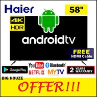 Haier 58 / 65 inch Android TV H58K66UG PLUS/H65K66UG PLUS 4K UHD HDRBuilt in WIFI Bluetooth Smart Internet LED Sharp Ima