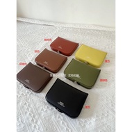 apc box button leather wallet cardholder