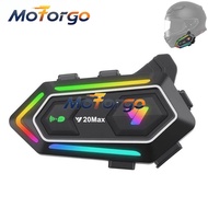 Y20 MAX Motorcycle Helmet Headset Bluetooth Intercom Colorful Light With Mixing Waterproof Cycling H