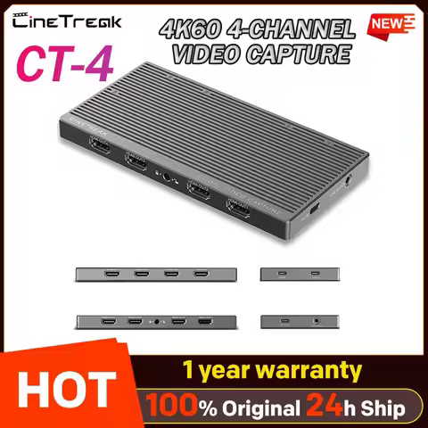 CineTreak CT-4 4K60 4-Ch HDMI to USB 3.2 Type-C Capture Card, 4x HDMI Input Multi-Camera UVC Device 