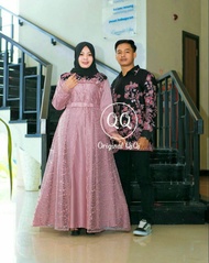 couple gamis syari couple brokat mutiara couple gamis muslimah couple gamis kombinasi batik pekalong