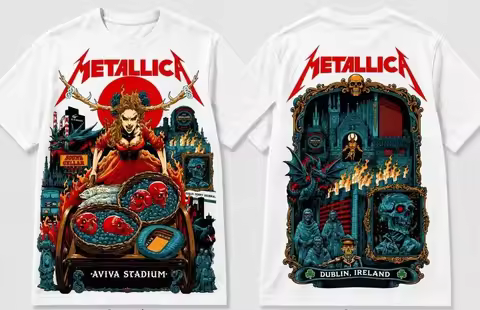 Metallica Dublin Ireland June 19 21 2026 Aviva Stadium Event Band T-Shirt Cotton Graphic Tee Men Wom