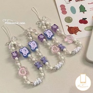 MissConnie-Adsori Beruang Kecil Gadis Cantik Versatil DIY Creative Beaded Phone Chain Phone Case Decoration Phone Hanging Strap