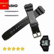 STRAP CASIO WATCHTALI AE1200 AE1300 AE 1200 AE 1300 RUBBER STRAP CASIO FREE PEN