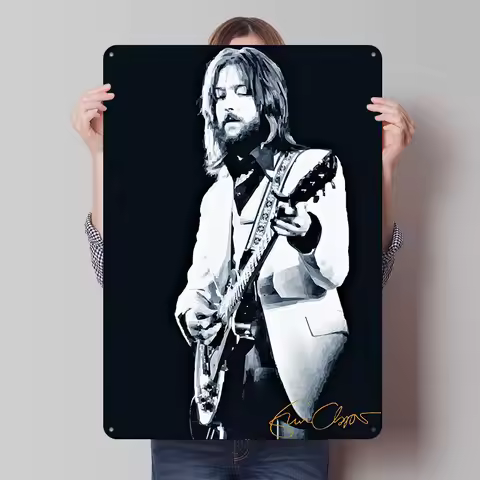 Eric Clapton Printed Poster Customized Retro Wall Art Vintage Metal Tin Signs for Home Gamer Decorat