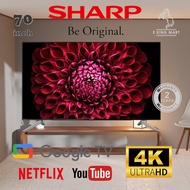 SHARP Android TV AQUOS 70" Inch 4K UHD Ultra HD Smart LED TV 4TC70DL1X  X4 Revelation Processor 4TC7
