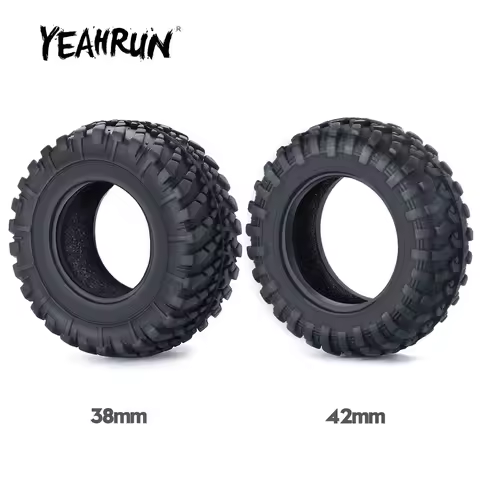 YEAHRUN 4Pcs/Set 38mm/42mm Beadlock Soft Rubber Tires Tyres for Kyosho Jimny 1/18 RC Crawler Car Tru