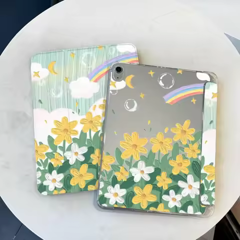 Rainbow Flowers Smart Case with Pen Holder for Ipad Air3 Generation 2019 IPad 10.2 Case 7/8/9th Gene