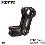 ZTTO Bicycle 70 Degree Riser Stem Adjustable 90mm 110mm x 31.8mm Stem for 28.6mm Fork Xc Mountain Road City Bike Bicycle Cycling