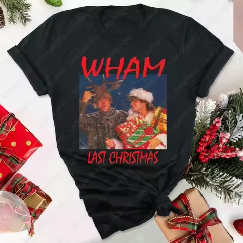 Wham Last Christmas T-Shirt George Michael Xmas Tee High Quality Cotton Short-sleeve Tshirt Men Woma