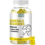 Omega 3 Gummies Adult Lemon Flavour with Vitamin E - Wild  Oil High Strength Omega 3 Fatty Acids, EP